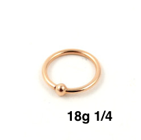 Solid Gold Captive Bead Ring by Body Gems