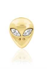 junipurr jewelry Solid Gold "Alien Head" with CZ by Junipurr Jewelry