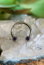 16g 5/16 Circular Barbell with Forward-Facing Purple CZs by LeRoi
