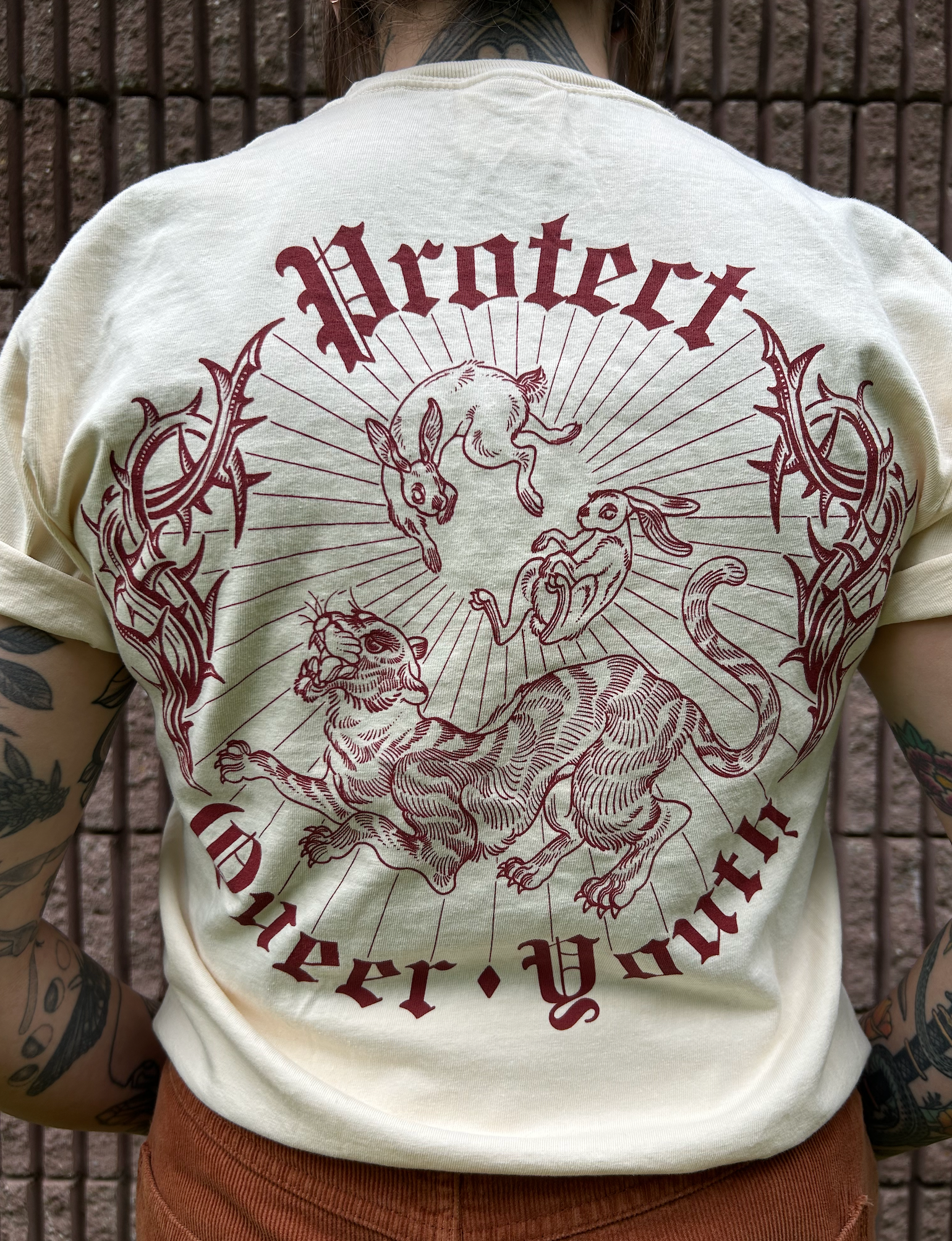 Protect Queer Youth' T-shirt ( Black/White or Cream/Red)