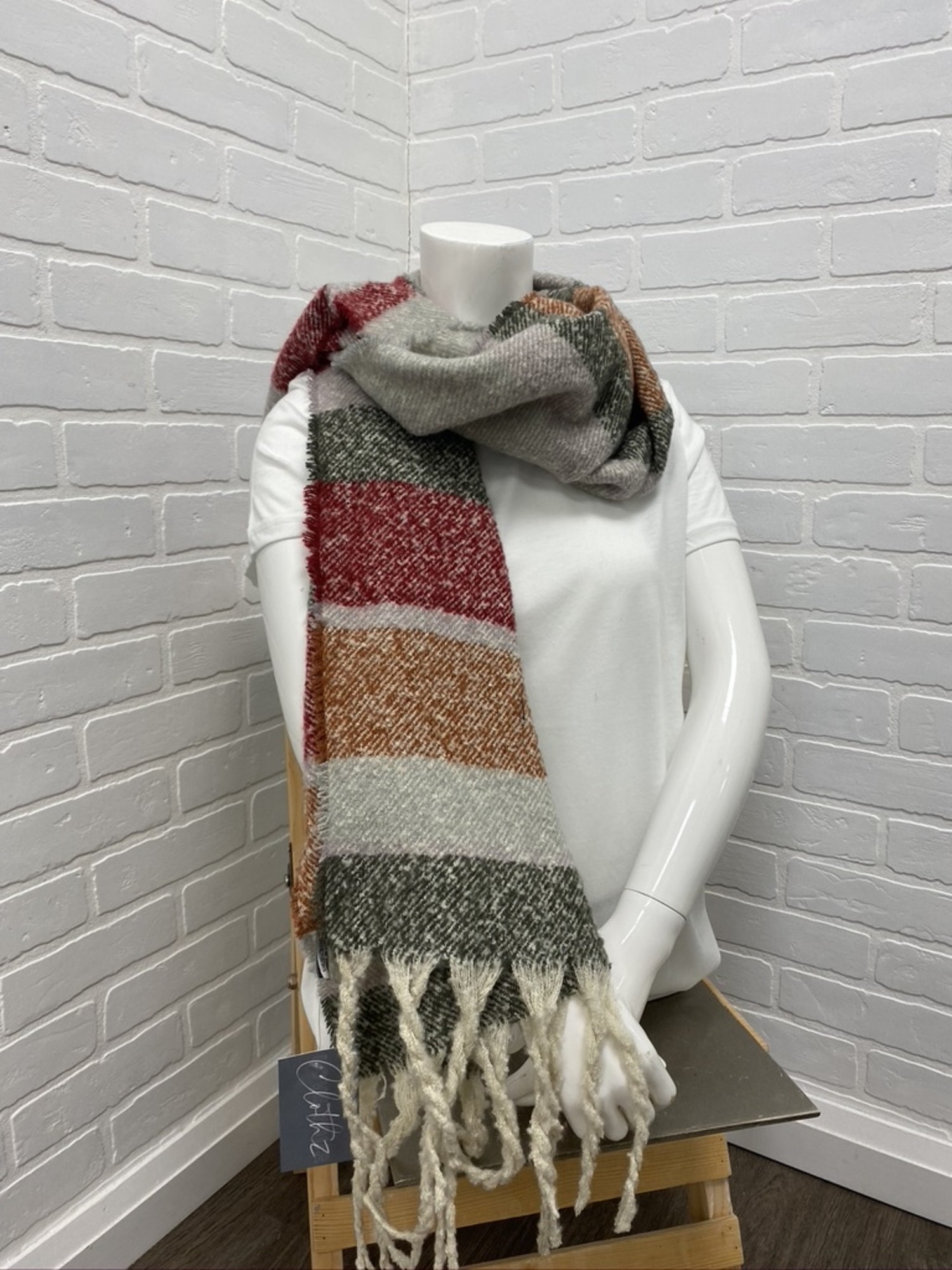 Unisex Striped Cotton Scarf A03H501440