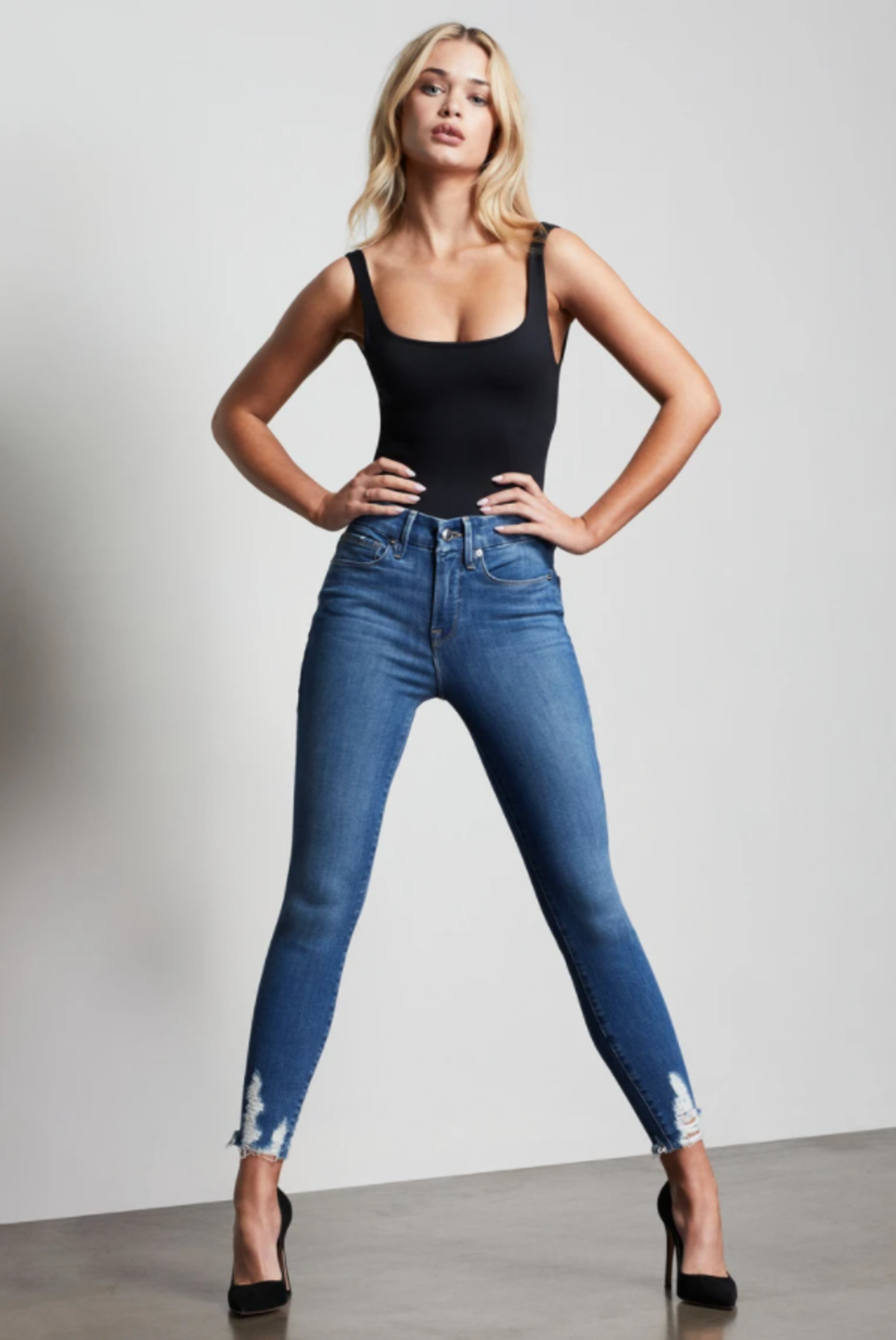 Chewed hem skinny jeans 2025