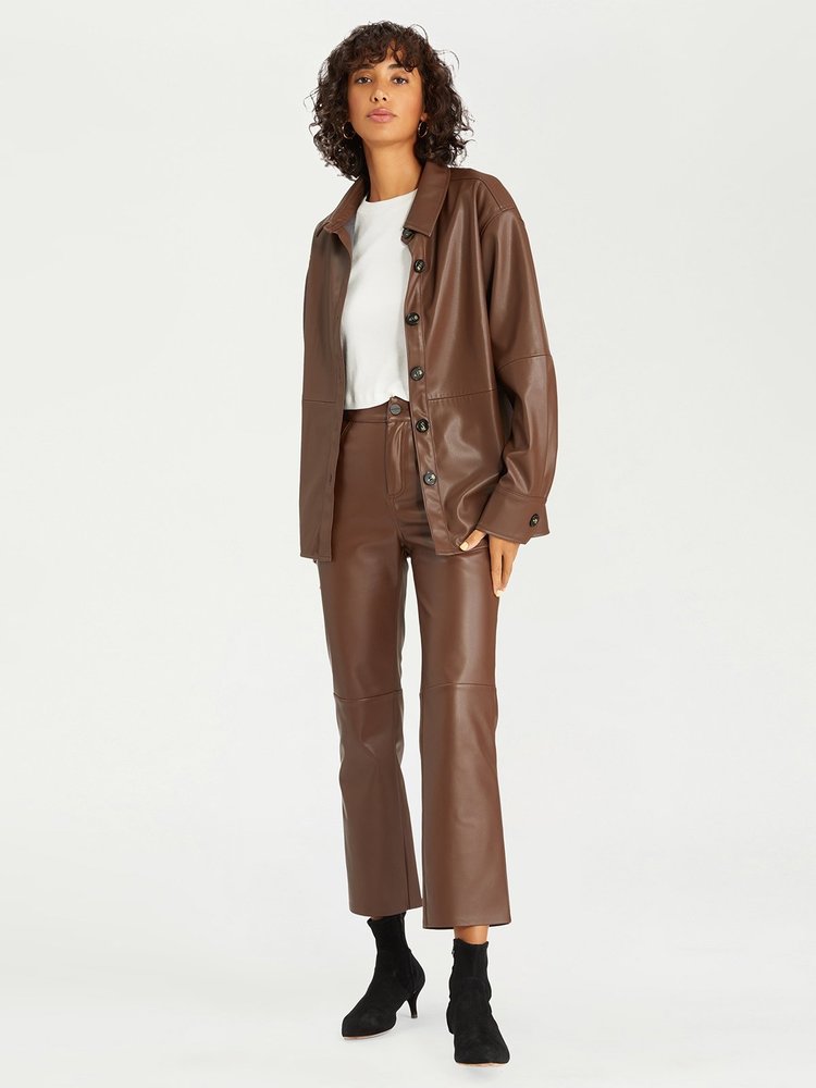 Leather Like Kick Crop Mahogany