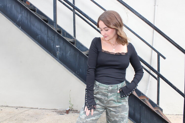 Free People Cuff It LS BLK