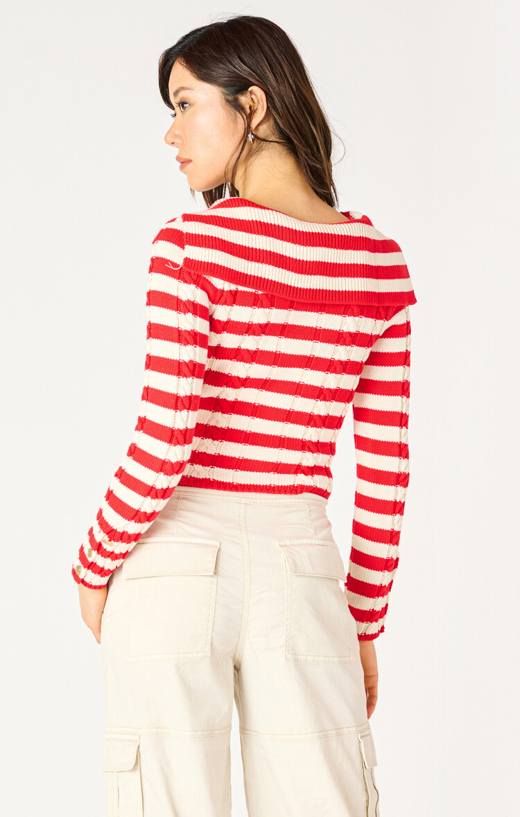 Dex Red Stripe Cardigan