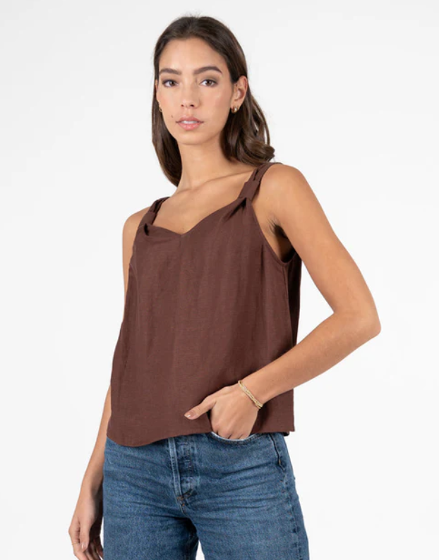 トップス Uhr / Linen Balloon Camisole/ BROWN トップス Uhr / Linen Balloon Camisole/ BROWN GEO | TOP