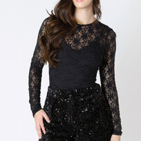 Dex Black Lace Top