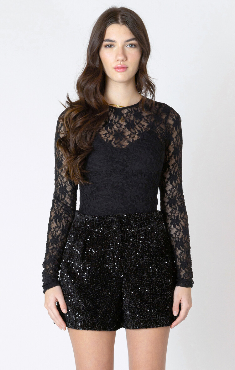 Dex Black Lace Top