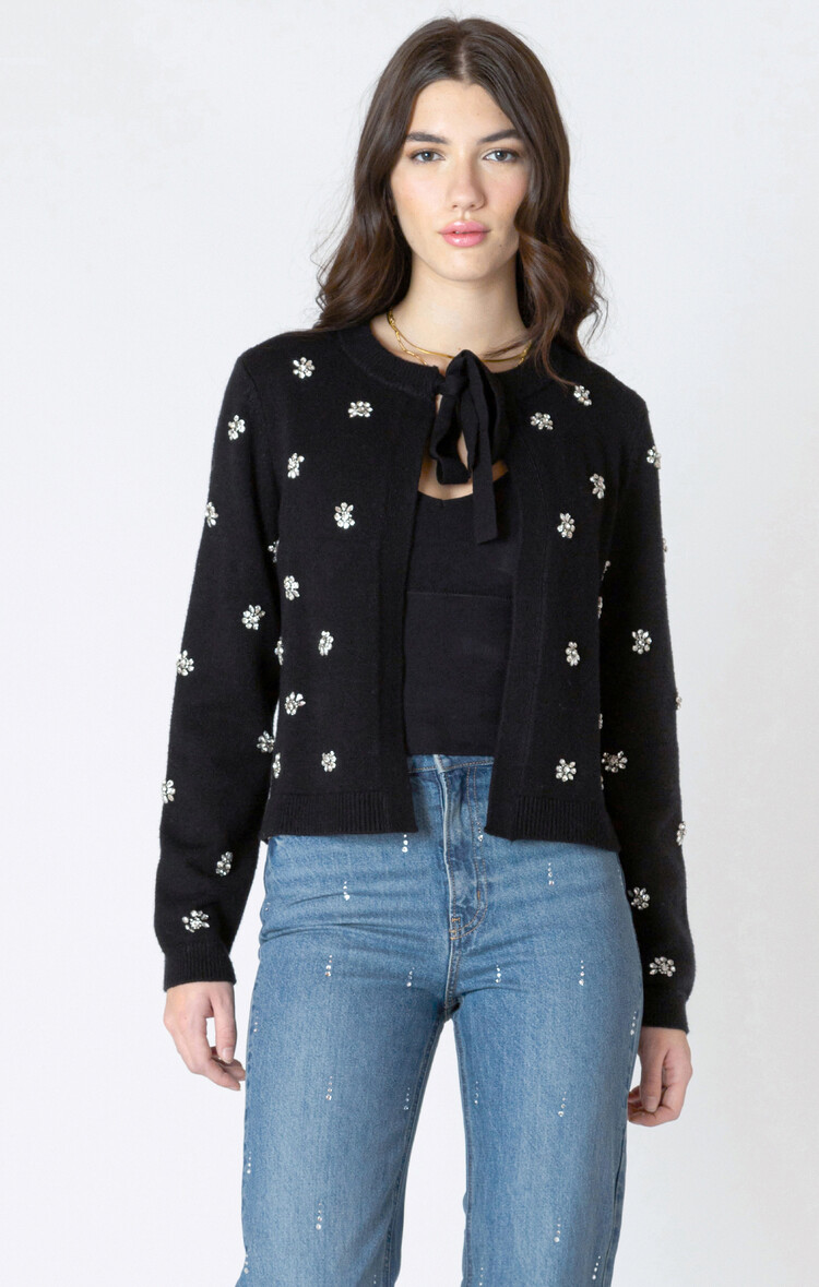 Dex Embellished Tie Cardi
