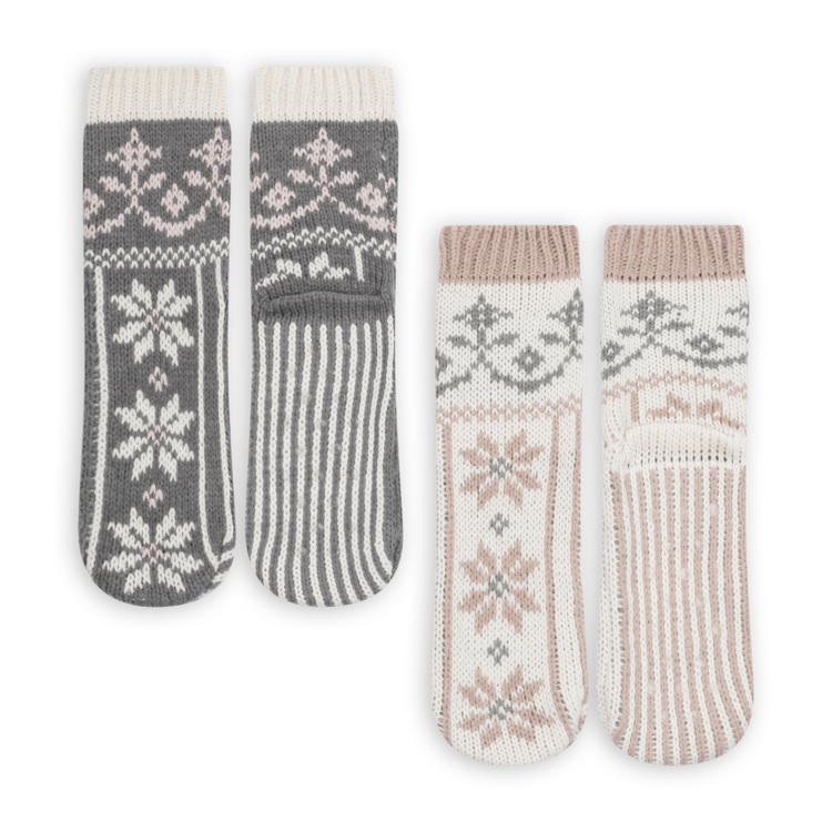 2pk Snowfall Slipper Socks