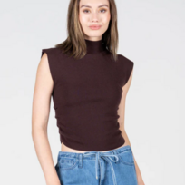 C'est Moi Brown Mock Top