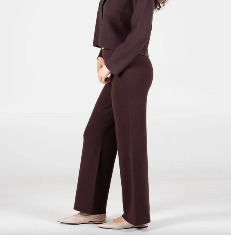 C'est Moi Brown Wide Knit Pant