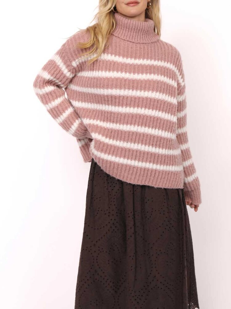 Sadie & Sage Aki Turtleneck Stripe Sweater
