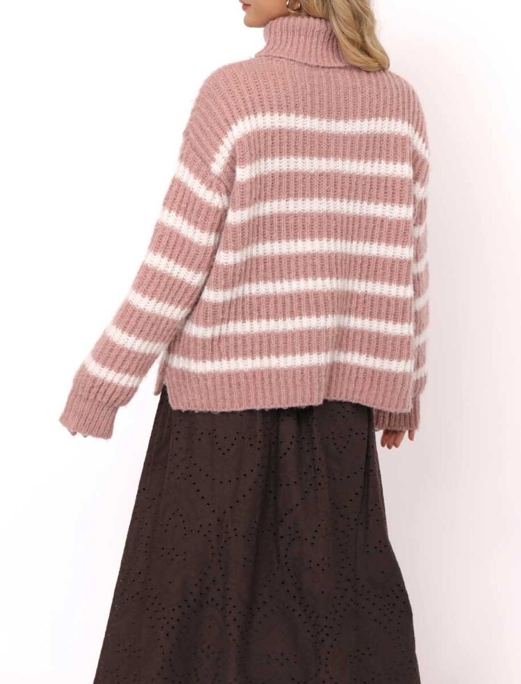 Sadie & Sage Aki Turtleneck Stripe Sweater