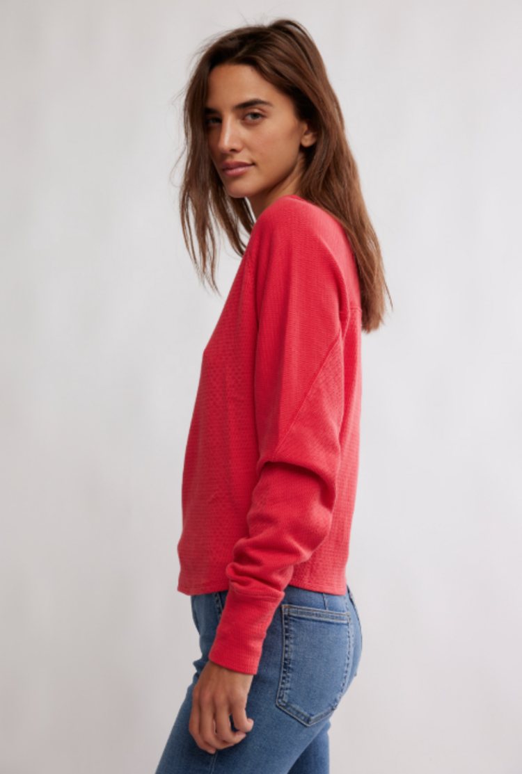Free People Jess Longsleeve Red