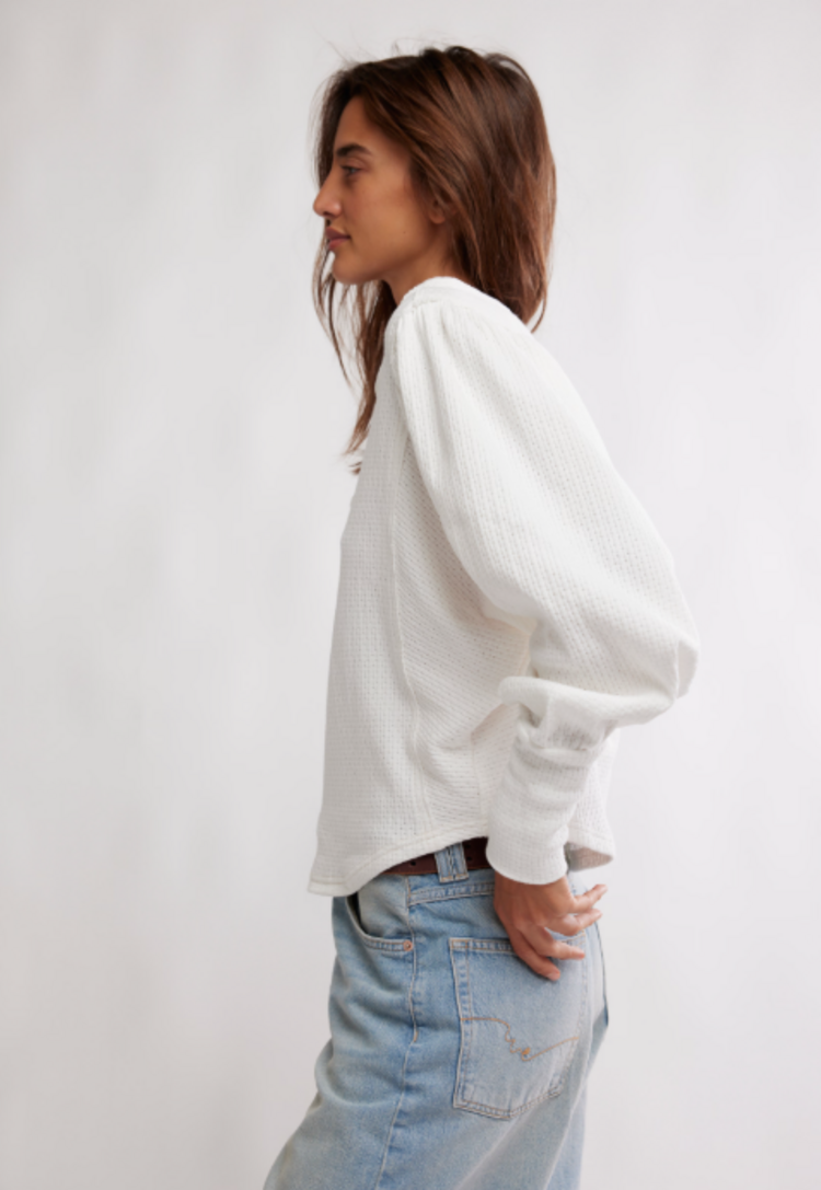 Free People Quinn Knit Top Ivory