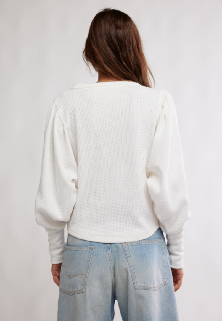 Free People Quinn Knit Top Ivory