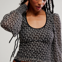 Free People Dottie Bow Top Black