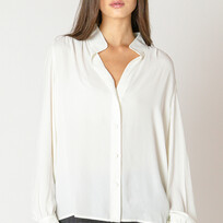 Black Tape Relaxed White Blouse