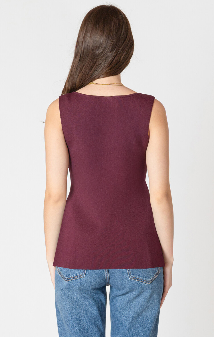 Black Tape Burgundy Button Top