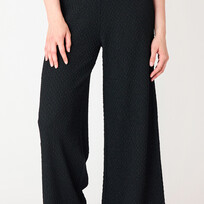 Black Tape Textured Black Pants