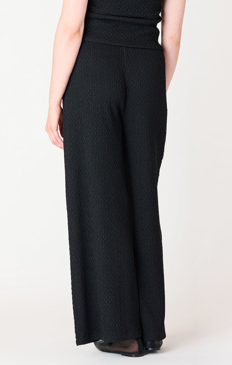 Black Tape Textured Black Pants