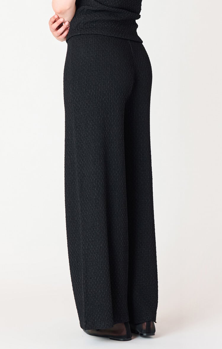 Black Tape Textured Black Pants