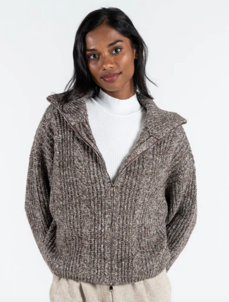 C'est Moi Zip Front Cardigan