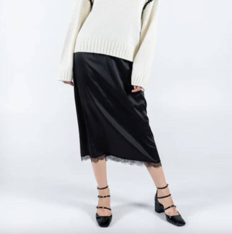 C'est Moi Satin Lace Skirt