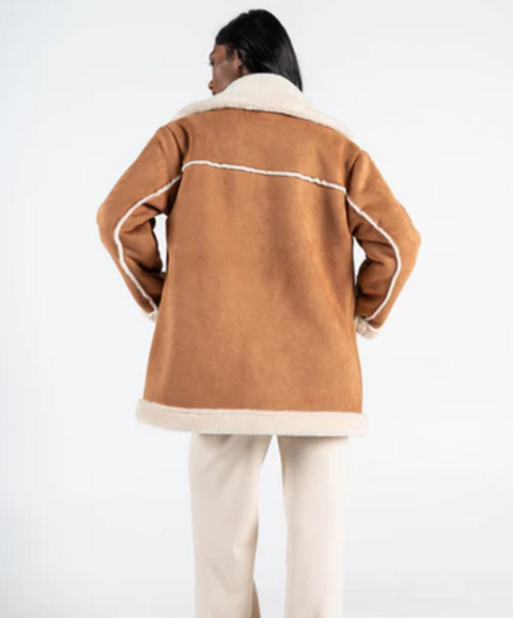 C'est Moi Camel Shearling Coat
