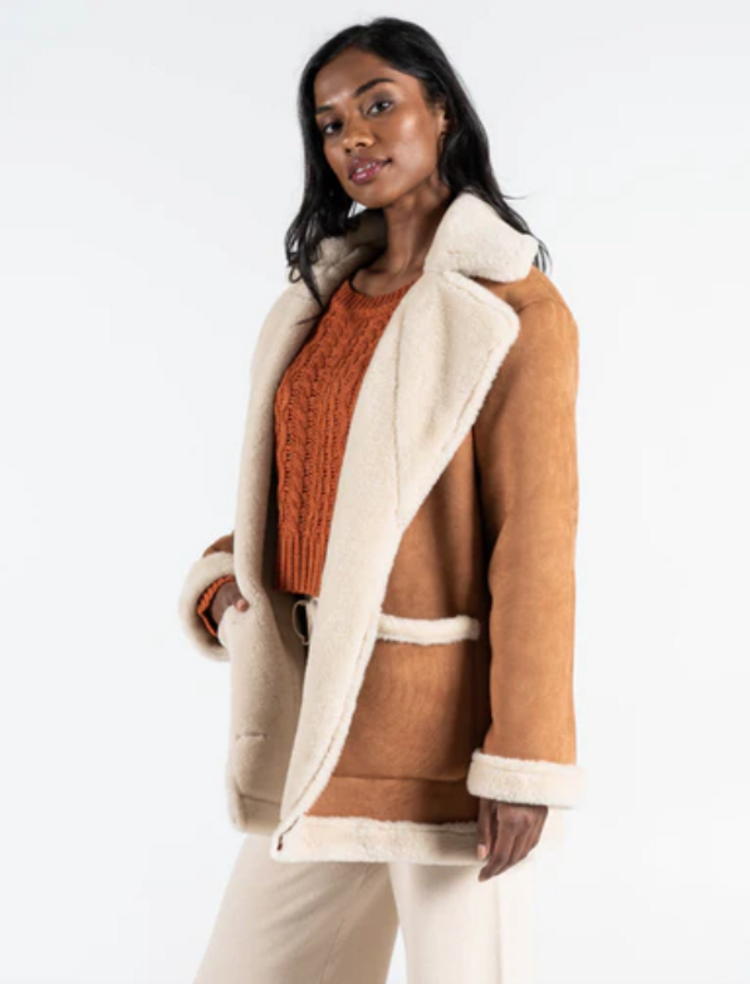 C'est Moi Camel Shearling Coat