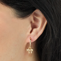 Foxy Bow Huggie Gold