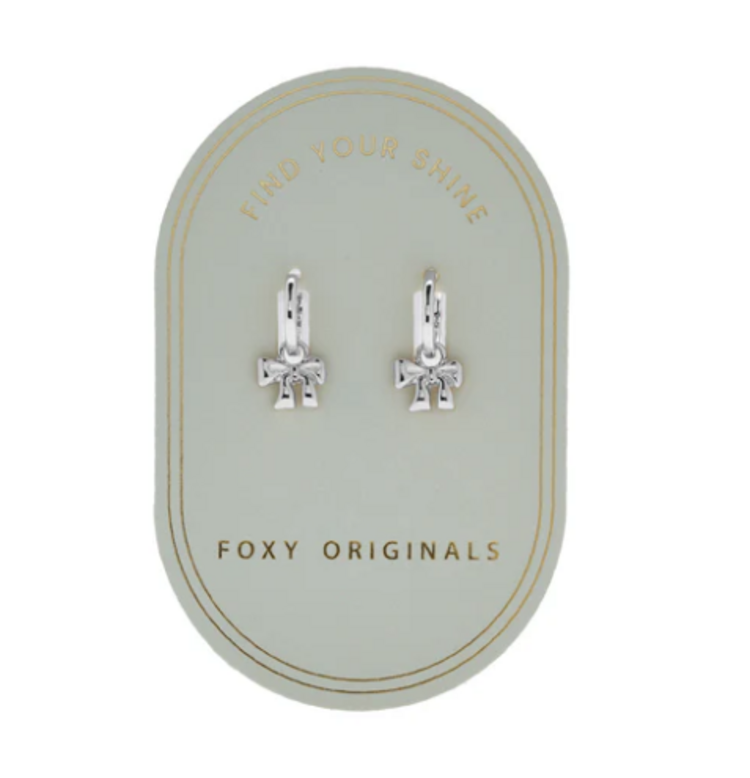 Foxy Bow Huggie Silver