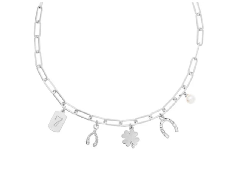 Foxy Lucky Charm Necklace Silver