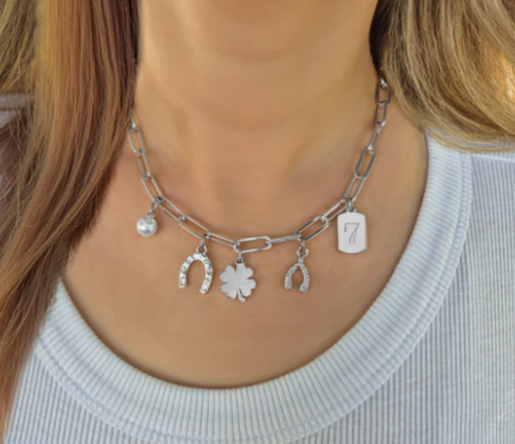 Foxy Lucky Charm Necklace Silver