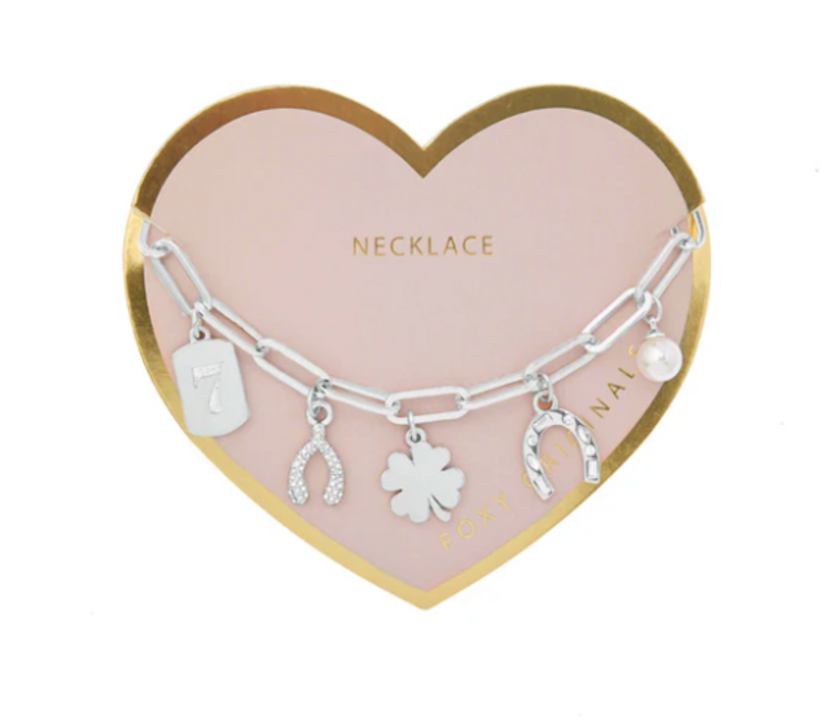 Foxy Lucky Charm Necklace Silver