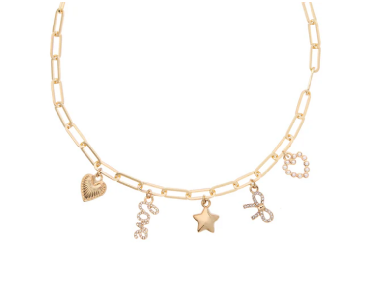 Foxy Bella Charm Necklace Gold
