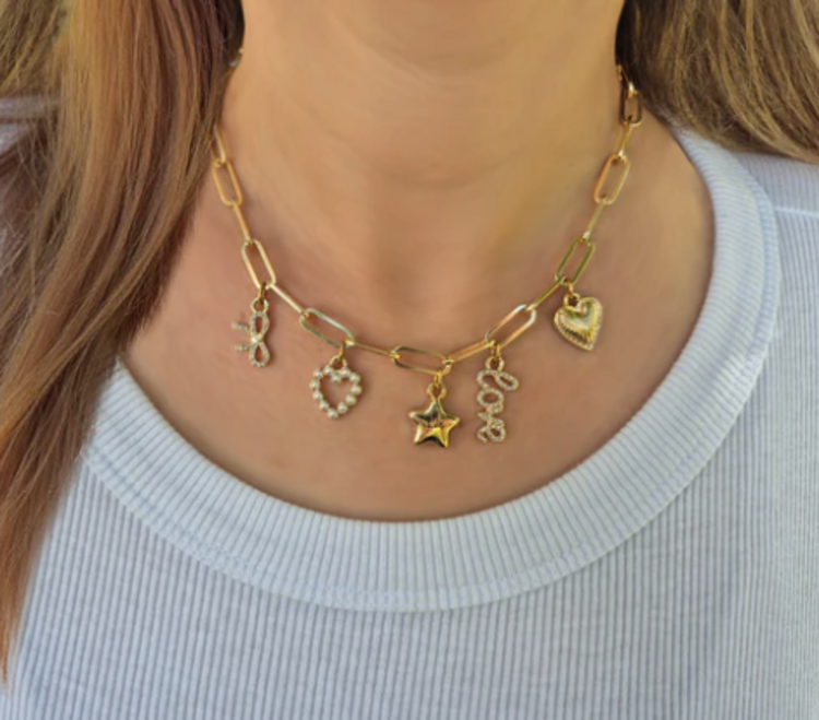 Foxy Bella Charm Necklace Gold