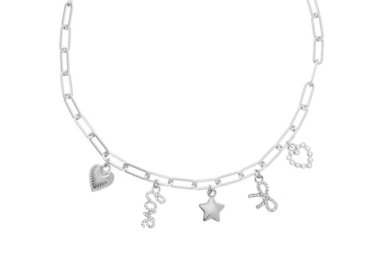 Foxy Bella Charm Necklace Silver