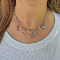 Foxy Bella Charm Necklace Silver