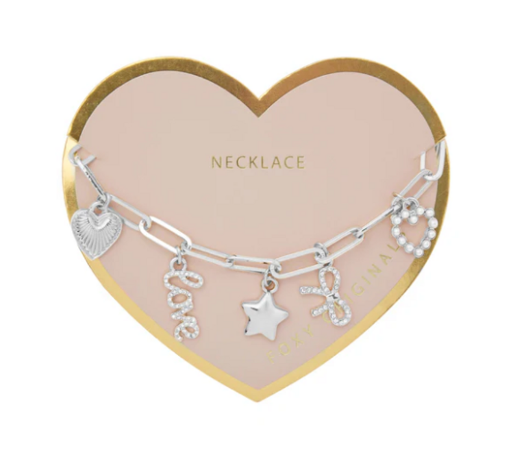 Foxy Bella Charm Necklace Silver
