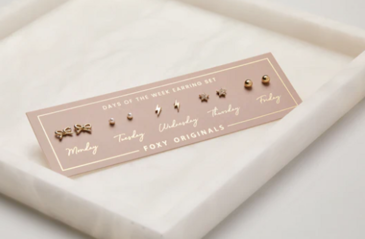 Foxy Week Earring Set Gold