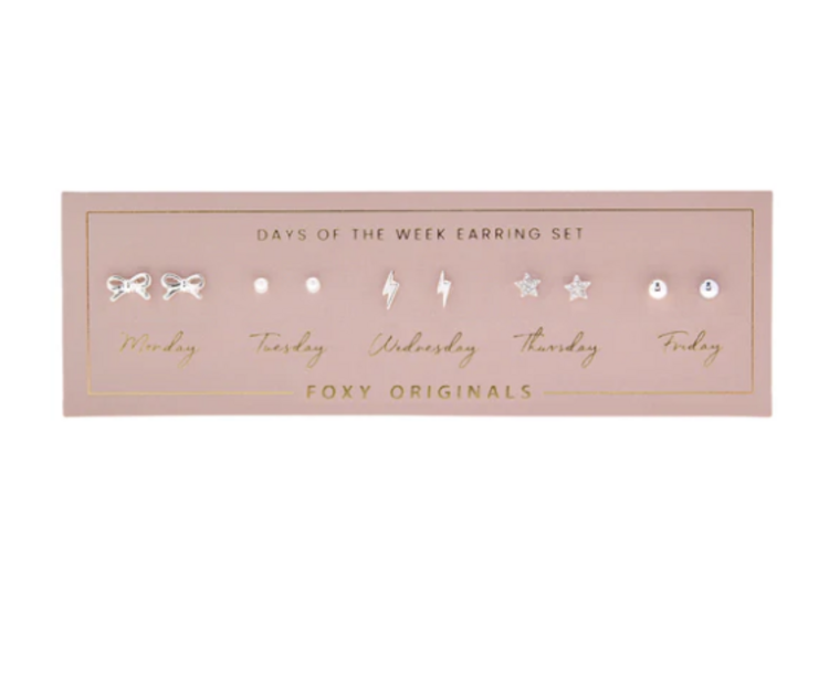 Foxy Week Earring Set Silver