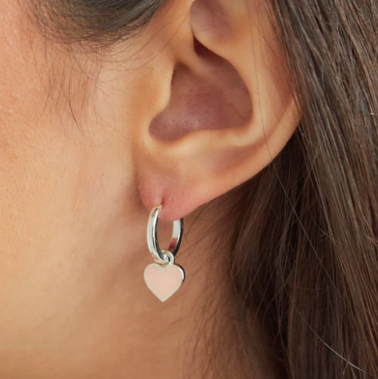 Foxy Heart Huggie Silver