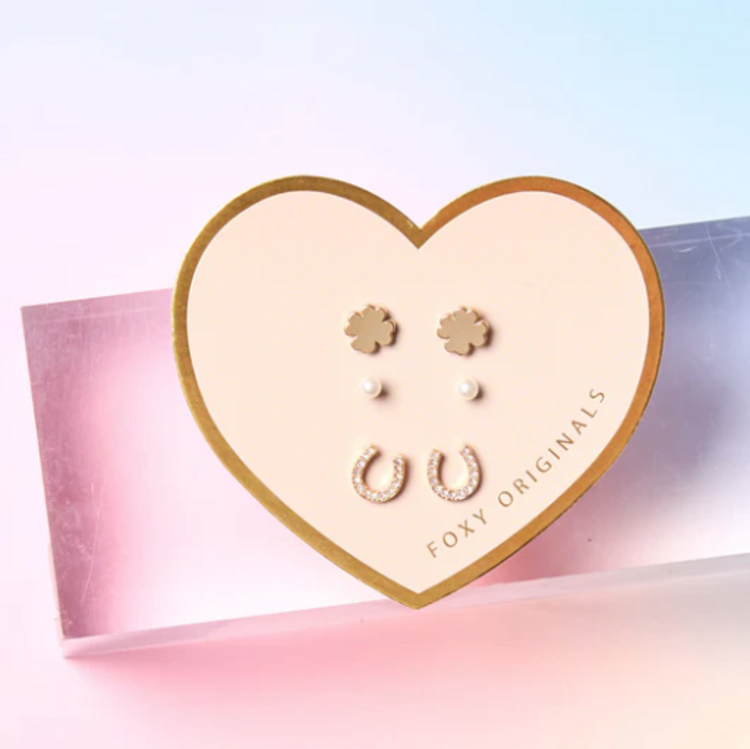 Foxy Lucky Stud Set Gold