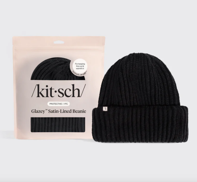 Kitsch Satin Beanie Black