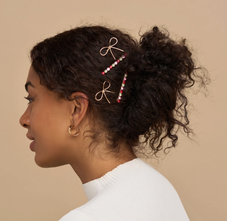 Kitsch Gem & Bow Bobby Pins