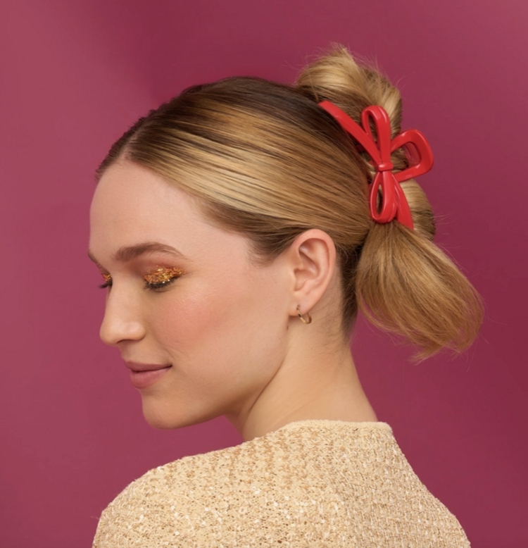 Kitsch Grinch- Red Bow Clip