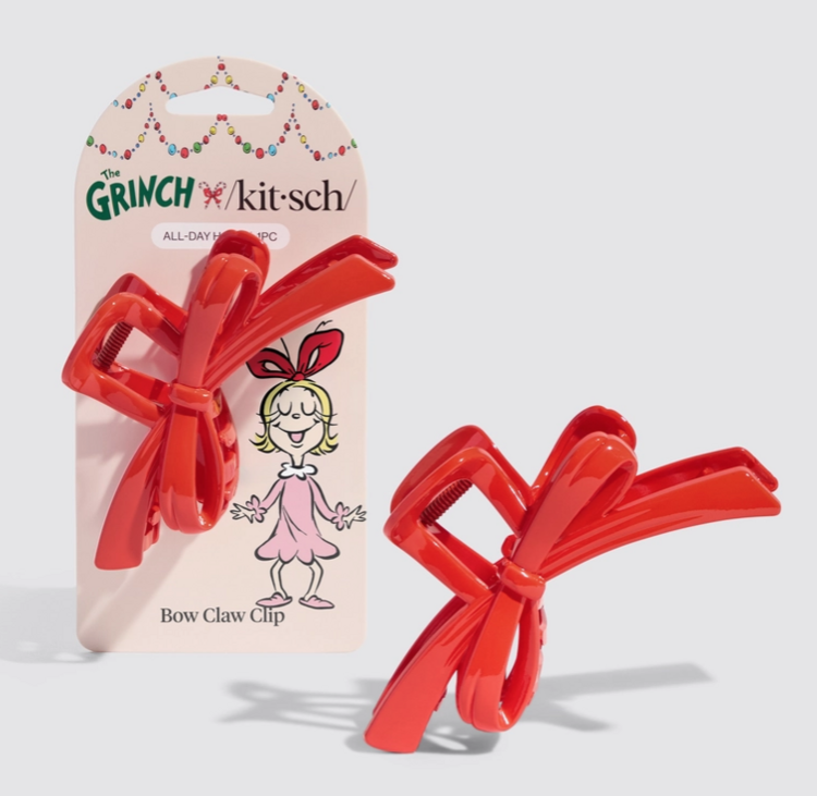 Kitsch Grinch- Red Bow Clip