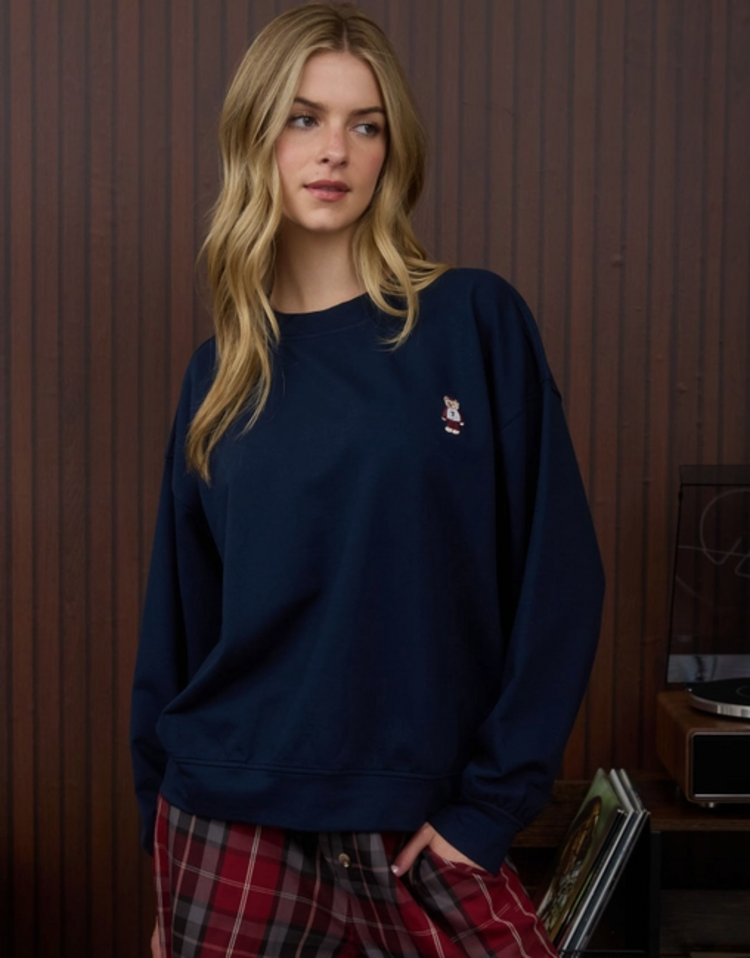 Navy Teddy Knit